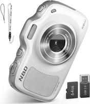 NBD 64MP 4K kompaktinė kamera, 16x priartinimas su automatiniu fokusavimu, 120g Ultra-Leicht, 16 filtrų - Inkl. 64GB TF kortelė (Weiß)