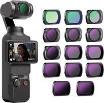 NEEWER 14 magnetinių filtrų rinkinys, suderinamas su DJI Osmo Pocket 3 / Pocket 4 / Xtra Muse, CPL ND (8/16/32/64/128/256/1000) ND8/PL ND16/PL ND32/PL ND64/PL LPR Black Diffusion 1/4