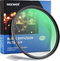 NEEWER 67 mm juodas difuzinis 1/4 filtras "Dreamy Cinematic Effect" fotoaparato filtras itin plonas su HD optiniu stiklu, atsparus vandeniui, atsparus įbrėžimams, 30 sluoksnių nano danga vaizdo fotografijai