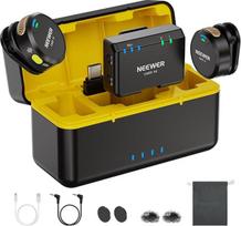 NEEWER CM29 mini belaidis mikrofonas, 48 kHz/24 bitų triukšmą slopinantis atlošo mikrofonas, 25H baterija, 150 m atstumas, suderinamas su "iPhone", "iPad", "Android", "DJI Insta360" fotoaparatu, "PC", "Mac" kompiuteriu (1RX+2TX+įkrovimo dėklas)