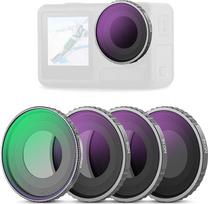 NEEWER CPL ir ND filtrų rinkinys, suderinamas su DJI Osmo Action 4/Action 5 Pro (4 vnt.), prisukamas poliarizacinis filtras CPL+ND8+ND16+ND32, veiksmo kamerų priedai, daugiasluoksnis optinis, FL-A12