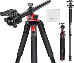 NEEWER Fotoaparato trikojis monopodas, 72 colių aliuminio viršutinio laikiklio stovas, skirtas DSLR vaizdo kameroms, horizontali centrinė kolona, 360° rutulinė galvutė ir "Arca" tipo QR plokštelė, maks. Apkrova 33 svarai, valymo šluostė