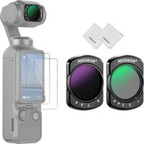 NEEWER kintamo ND filtro rinkinys, suderinamas su DJI Osmo Pocket 3 Creator Combo priedais, ND2-32, ND64-512, HD neutralaus tankio filtras su ribotais sustojimais, su 2 ekrano apsaugomis ir 2 valymo servetėlėmis