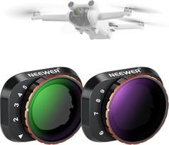 NEEWER Kintamų ND filtrų rinkinys, suderinamas su DJI Mini 3 Pro, ND2-32 (1-5 Stop) + ND64-512 (6-9 Stop), pagamintas iš daugiasluoksnio optinio stiklo, fotoaparato priedai, skirti fotografijai, oro videografijai