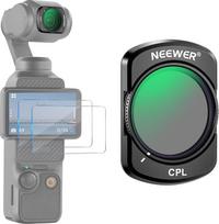 NEEWER Magnetinis CPL filtras, suderinamas su DJI Osmo Pocket 3 / Pocket 4 / Xtra Muse Žiedinės poliarizacijos filtrų priedų rinkinys veiksmo kameroms su 2 ekrano apsaugomis