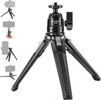 NEEWER Mini metalinis stalinis trikojis su 360° rutuline galvute, palaiko vertikalų įrašymą ir rankeną, nešiojamasis kelioninis trikojis su 1/4 colio varžtu, skirtas fotoaparatui, mobiliajam telefonui, veiksmo kamerai, maks. 3 kg apkrova, TP29