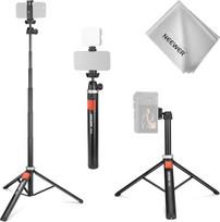NEEWER mobiliojo telefono fotoaparato trikojis su mobiliojo telefono laikikliu ir nuotolinio valdymo pulteliu, 62,9 colio pilnai metalinis "Selfie Stick" kelionių "Vlog" vaizdo įrašymo nešiojamasis stovas, suderinamas su "iPhone" "Canon Sony Nikon", valym