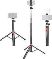 NEEWER Mobilusis telefono trikojis telefonui ir fotoaparatui su nuotolinio valdymo pulteliu, 160 cm metalinis "Selfie Stick Travel Vlog" stovas, suderinamas su "iPhone" ir nešiojamuoju fotoaparato trikoju, suderinamu su "Canon Sony DLSR