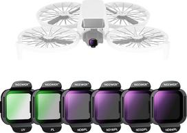 NEEWER ND/PL filtrų priedų rinkinys, suderinamas su DJI Flip/Lito X1 dronu, ND8/PL ND16/PL ND32/PL ND64/PL ND64/PL PL UV HD neutralaus tankio ir prisegamų poliarizuojančių filtrų rinkinys, FL-N35