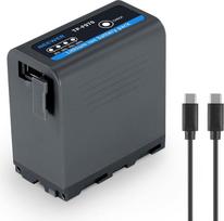NEEWER NP-F970 atsarginė baterija 10500 mAh 4,8 valandos pilno įkrovimo laiko 20 W PD greitojo įkrovimo kabelis USB C vaizdo kameros LED vaizdo lemputės baterija, skirta "Sony FX3/FX30/A7", "Canon R5", "Nikon Z8", pilka
