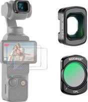 NEEWER objektyvo filtrų rinkinys, suderinamas su DJI Osmo Pocket 3 / Pocket 4 / Xtra Muse Magnetinis CPL filtras 0,75x plataus kampo objektyvas su 108° matymo lauko ekrano apsauga Priedai FL-B29