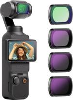 NEEWER filtrų rinkinys, suderinamas su DJI Osmo Pocket 3 / Pocket 4 / Xtra Muse, magnetinis ND (ND16 + ND64 + ND256) ir juodas difuzinis 1/4 veiksmo kameros filtrų priedų rinkinys