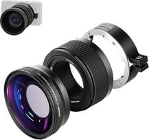 NEEWER plačiakampio objektyvas, suderinamas su "Sony ZV1" fotoaparatu, 2 in 1 18 mm HD plačiakampio ir 10x makroobjektyvas su prailginimo vamzdeliu, bajonetiniu objektyvo adapteriu, valymo šluoste (juodas rėmelis)
