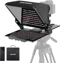 NEEWER teleprompteris su "Arca" tipo fotoaparato laikikliu, šaltais batais, RT113 nuotolinio valdymo pultas, skirtas NEEWER Prompter App Online Teaching/Vlogger/Live Streaming Prompter suderinamas su iPad Tablet X12II