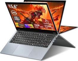 Nešiojamasis kompiuteris su jutikliniu ekranu 2 in 1 CPU Ryzen R3-3200U (bis zu 3,5 GHz) 15,6 Zoll Gaming Notebook 16GB RAM 512GB SSD 360° pasukamas jutiklinis ekranas FHD IPS Laptop Tastatur mit Hintergrundbeleleuchtung RJ45 WIFI5 HDMI