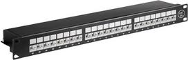 NET CAT 6A eterneto jungiamoji panelė 19 colių 24 prievadai STP ekranuoti