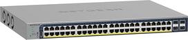 NETGEAR 52 prievadų PoE Gigabit Ethernet Smart Switch (GS752TP): Valdomas, pasirinktis. "Insight Cloud Management", 48 PoE+, 380 W, 4 1G-SFP, montuojamas ant sienos / stovo, ribota garantija