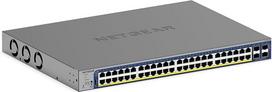 NETGEAR 52 prievadų PoE Gigabit Ethernet Smart Switch (GS752TXP) valdomas, su 48 PoE+ ir 380 W, 4 10G-SFP+, pasirenkamu "Insight Cloud" valdymu, montavimu ant sienos arba stovo ir ribota garantija