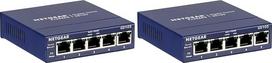 NETGEAR GS105GE LAN komutatorius, 5 prievadų tinklo komutatorius (Plug and Play Gigabit Switch LAN Splitter, LAN Distributor, Ethernet Hub, metalinis korpusas be ventiliatoriaus, ProSAFE Lifetime Warranty), mėlynas (2 vnt.)