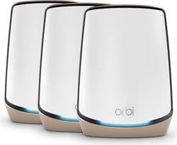 NETGEAR Orbi WiFi 6 Mesh WLAN sistema (RBK863S) | Triband Mesh, maršrutizatorius su 2 palydoviniais kartotuvais, aprėptis iki 540 m² ir 100 įrenginių, Armor prenumerata, AX6000 (iki 6Gbps)