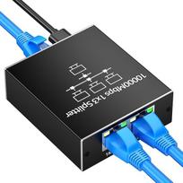 NEUTYPECHIC LAN skirstytuvas nuo 1 iki 3, aliumininis LAN jungiklis su 3 prievadais, 1000Mbps tinklo jungiklis su 4 prievadais, jungiklis nuo 1 iki 3 su USB-C maitinimo kabeliu; LAN jungiklis kompiuteriams, šakotuvams, komutatoriams, maršrutizatoriams, p