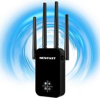 NEWFAST AC1200 kartotuvas "WiFi RE523", dviejų dažnių WLAN kartotuvas, patikimas, 5 GHz ir 2,4 GHz WiFi plėstuvas su WPS, kartotuvas, WiFi plėstuvas, suderinamas su visomis interneto dėžutėmis, 4 antenos