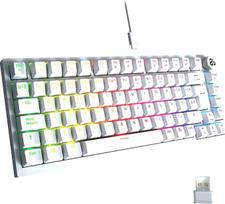 NEWSKILL Pyros Pro žaidimų klaviatūra 75 % RGB belaidė "Bluetooth" laidinė Outemu Red Hotswap - balta