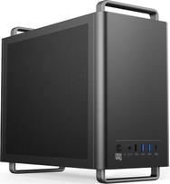 NEWWAY - NC1 nešiojamasis mini bokšto kompiuterio korpusas - suderinamas su "Mini-ITX", ITX, "Micro-ATX" - C tipo USB - 1 x ventiliatorius, įskaitant 9MM 3 PIN "Molex" - metalinė tinklelio sienelė (juoda)