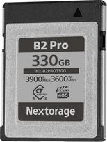 Nextorage Japonijos gamintojas CFexpress 4.0 Type B 330GB VPG400 Maksimalus skaitymo greitis 3900MB/s Maksimalus įrašymo greitis 3600MB/s pSLC 4K/8K vaizdo įrašymo NX-B2PRO330GB atminties kortelė