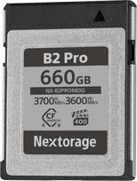 Nextorage Japonijos gamintojas CFexpress 4.0 Type B 660GB VPG400 Maksimalus skaitymo greitis 3700MB/s Maksimalus įrašymo greitis 3600MB/s pSLC 4K/8K vaizdo įrašymo NX-B2PRO660GB atminties kortelė