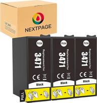 Nextpage 34XL rašalo kasetės Epson 34XL juodos spalvos kasetės, tinkančios spausdintuvui Workforce Pro WF-3720DWF WF-3725DWF WF-3720 WF-3725 WF-3720 WF-3725 WF3720 WF3725 (3 x 34XL juodos spalvos)