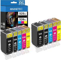 NINETEC PGI-525 XL CLI-526 XL daugiapakopės spausdintuvo kasetės 525 526 atsarginės, suderinamos su Canon Pixma MG5150 MG5140 MG5240 MG5250 MG5300 MG5340 MG5350 IP4850 IP4950 IX6550 MX885 MX715 MX895