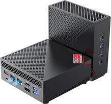 NiPoGi AM06 PRO mini kompiuteris 16GB RAM, AMD Ryzen 5 5500U (6C/12T, iki 4,0 GHz) mini kompiuteris su dvigubu LAN, 512GB M.2 SSD mini stalinis kompiuteris, 4K UHD trigubas ekranas/WiFi 5/BT 4.2, skirtas žaidimams, biurams ir kompiuteriams.