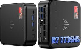 NiPoGi E3B mini kompiuteris AMD Ryzen 7 7735HS (geresnis nei R7 5825U/R5 5730U, 8C/16T, iki 4,75 GHz), 24GB LPDDR5 5500MT/s 512GB M.2 NVMe PCIe 3.0 SSD mini stalinis kompiuteris W-11 Pro biurui/mokyklai/namams