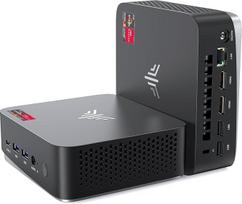 NiPoGi mini kompiuteris su dvigubu eternetu, AMD Ryzen5 5560U (6C/12T) mažas kompiuteris, 16GB RAM (dviejų kanalų), 512GB SSD, mini kompiuteris su C tipo / 4K HDMI / 3 ekranų ekranu / WiFi5, skirtas biurui / prekybai / žaidėjams