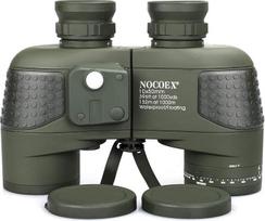 NOCOEX 10 x 50 jūriniai žiūronai, žiūronai su naktinio matymo tolimačiu ir kompasu, atsparūs vandeniui, tinkami naudoti bet kokiu oru, su dėklu, nešiojimo dirželiu ir instrukcijomis (anglų kalba negarantuojama)