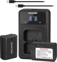 NP-FZ100 2500 mAh pakaitinė baterija, 2 vnt., su dviejų prievadų įkrovikliu, skirta "Sony A7III, A7IV, A7C, ZV-E1, FX3, FX30, A6600, A6700, Alpha 9, Alpha 9S, A7R III, A7R IV ir A7R V skaitmeniniams fotoaparatams