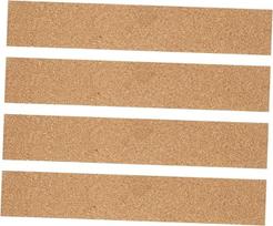 NUOBESTY Pack of 4 Office Accessories Cork Wall Tiles Notice Board Push Pins Photo Wall Frameless Memo Board Strips Frameless Cork Memo Board Strips Photo Wall Cork Strips Office Supplies