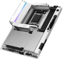 NZXT N9 X870E - AMD X870E AM5 ATX žaidimų pagrindinė plokštė "Ryzen 9000/8000/7000-20+2+1", DDR5, 4X M.2, PCIe 5.0, "Wi-Fi 7", 5GbE, USB 4 - M.2 greito atlaisvinimo fiksatorius, metalinis dangtelis, balta spausdintinė plokštė