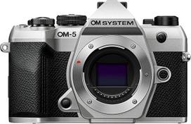 OM SYSTEM OM-5 Mark II "Micro Four Thirds" sistemos fotoaparatas, 20 MP "Live MOS" jutiklis, 5 ašių vaizdo stabilizavimas, IP53 apsauga nuo oro sąlygų, 50 MP didelės raiškos nuotraukų iš rankų, sidabrinės spalvos