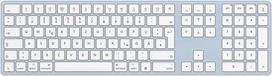 OMOTON "Bluetooth" belaidė klaviatūra, skirta "Apple MacBook Pro/Air", "iMac", "iMac Pro", "Mac Mini", įkraunama, 3 "Bluetooth" kanalai, QWERTZ DE išdėstymas, mėlyna