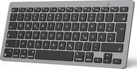 OMOTON "Bluetooth" klaviatūra "Mac", kompaktiška belaidė "Mac" klaviatūra, suderinama su "MacBook Pro/Air", "iMac", "iMac Pro/Mini", itin plona, QWERTZ DE išdėstymas, pilka