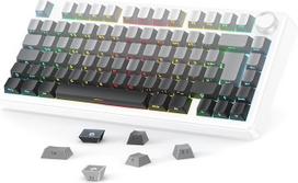 OMOTON vokiški klavišų gaubteliai, "Cherry Profile" 127 klavišų PBT šoninio atspaudo klavišų gaubteliai 61/68/84/87/96/108 MX jungikliams ANSI/ISO išdėstymo mechaninėms klaviatūroms - pilkas gradientas