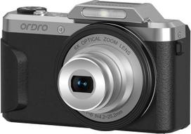 ORDRO 4K skaitmeninė kamera su 6 faksų optiniu priartinimu ir 180° kampu - Retro vintažinis dizainas, puikus automatinis fokusas, automatinis blykstės valdymas ir WLAN (juoda)