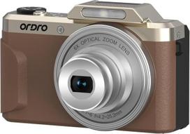 ORDRO 4K skaitmeninis fotoaparatas su 6x optiniu priartinimu ir 180° atlenkiamu ekranu - retro senovinis dizainas, automatinis fokusavimas be svyravimų, integruota blykstė ir "Wi-Fi" (rudos spalvos)