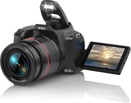 ORDRO G700 4K Ultra HD skaitmeninis fotoaparatas su optiniu priartinimu, 64 MP, 3,0 colių sulankstomas ekranas, AF automatinis fokusavimas + MF fotoaparatas su rankiniu fokusavimu, skirtas fotografavimui, vaizdo dienoraščių filmavimui