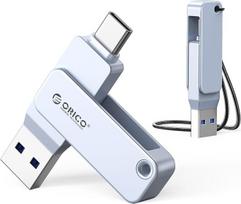 ORICO EB05 USB atmintinė 256GB USB 3.2 Gen 1, dvigubas USB-C ir USB-A mini atmintinė, nešiojamoji atmintinė, 150MB/s skaitymo greitis, skirta "iPhone 17/16/15", "Android", planšetiniams kompiuteriams, nešiojamiesiems kompiuteriams, "Mac", "Windows", mėly