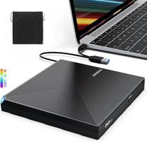 ORIGBELIE Išorinis DVD diskas, USB 3.0 C tipo CD DVD +/-RW išorinis DVD įrašymo įrenginys, itin plonas išorinis CD diskas, skirtas nešiojamiesiems kompiuteriams iMac MacBook Pro/Air Windows 11/10/8/7/XP/Vista Linux Mac OS