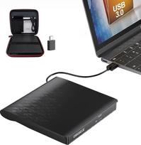 ORIGBELIE išorinis DVD diskas, USB 3.0 išorinis DVD įrašymo įrenginys +/-RW CD ROM išorinis optinis diskas, išorinis CD diskas, skirtas nešiojamajam kompiuteriui "Mac" "Windows 11/10/8/7/XP Linux OS su dėklu