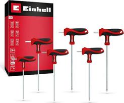 Originalus "Einhell" T formos rankenos atsuktuvų rinkinys iš 6 dalių (rutulinė galvutė, 90° geležtė, CrV plienas, šešiakampiai varžtai, mašinų ir transporto priemonių surinkimas)